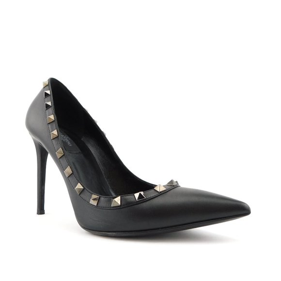VALENTINO Rockstud Black Leather Pumps 39.5 - Picture 3 of 9